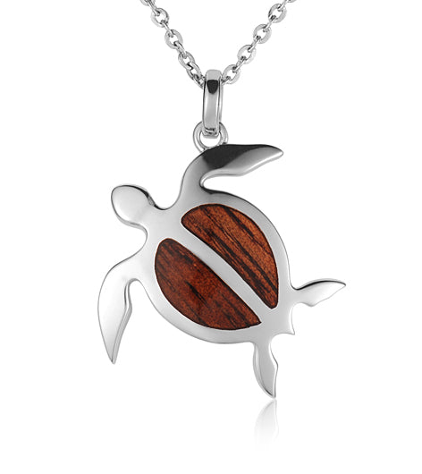 Koa Honu Pendant SS
