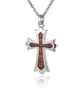 Koa Cross Pendant SS