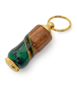 Koa Pill Holder Key Ring (Green) by Dale Dennison