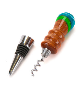 Koa Hybrid Wine Stopper & Cork Screw (Various Colors) by Dale Dennison