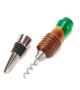 Koa Hybrid Wine Stopper & Cork Screw (Various Colors) by Dale Dennison