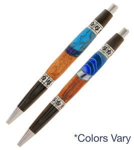 Pacifica Koa Ball Point Pen with Inlay - Honu