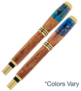 Tycoon Koa Fountain Pen with Inlay