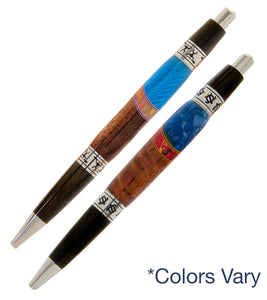 Pacifica Koa Ball Point Pen with Inlay - Paddler