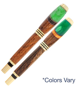 Tycoon Koa Fountain Pen with Inlay