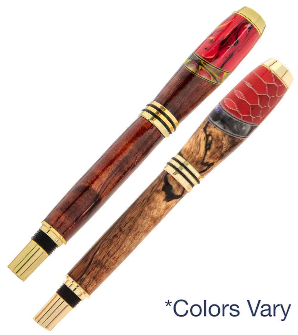 Tycoon Koa Fountain Pen with Inlay