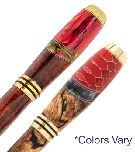 Tycoon Koa Fountain Pen with Inlay