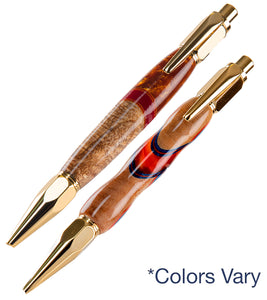 Vertex Clicker Koa Ball Point Pen with Inlay