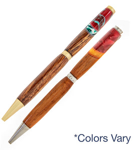 Slimline Koa Ball Point Pen with Inlay