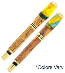 Tycoon Koa Fountain Pen with Inlay