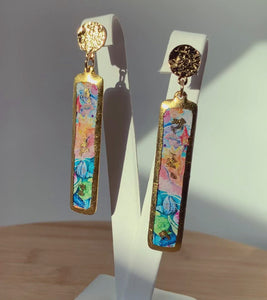 Rainbow Shells Column Earrings