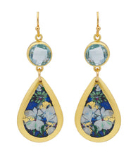 Lily White Blue Topaz Teardrop Earrings