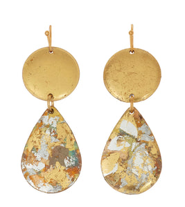 Cosmos Gold Leaf Teardrop Earrings