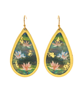 Hiroshi Tagami "Waterlilly" Teardrop Earrings