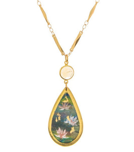Hiroshi Tagami "Waterlilly" Citrine Teardrop Necklace