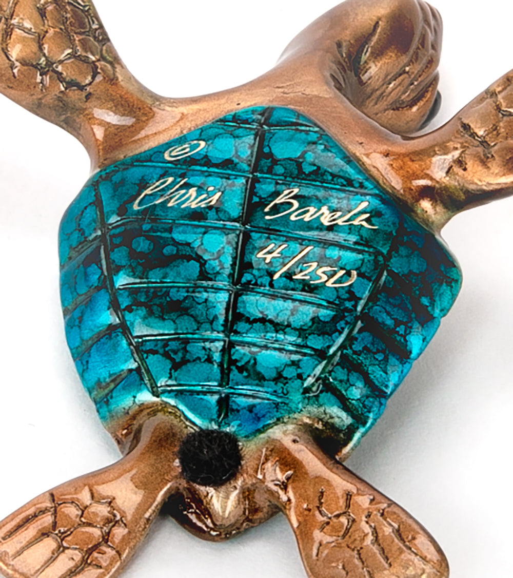 Bronze Sculpture "Slow Poke" Blue by Chris Barela