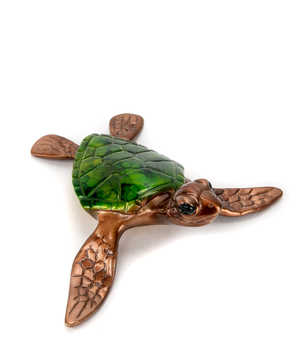 Bronze Sculpture "Slow Poke" Green by Chris Barela