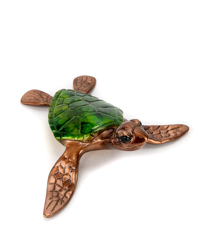 Bronze Sculpture "Slow Poke" Green by Chris Barela