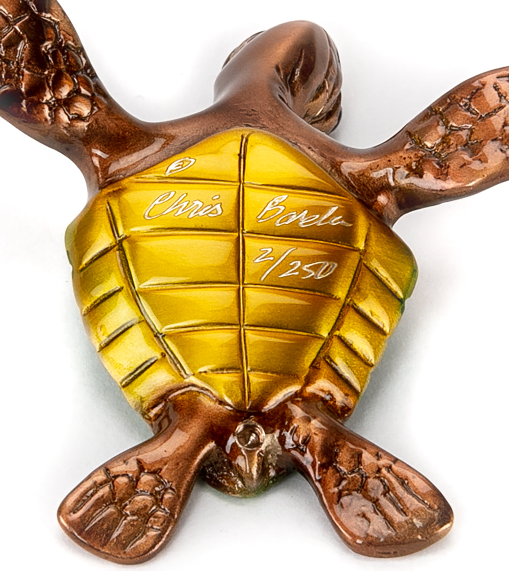 Bronze Sculpture "Slow Poke" Green by Chris Barela