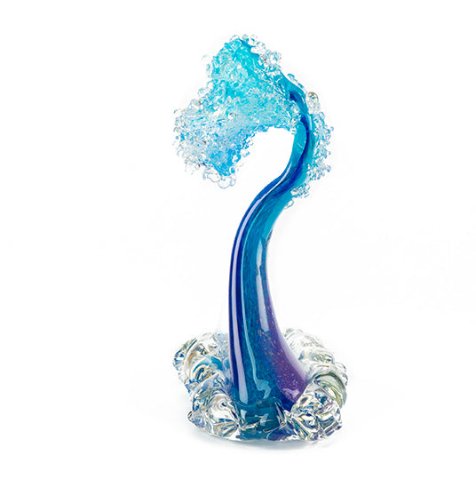 Escultura de vidrio "Ola rompiente" (extra grande) de Ben Silver