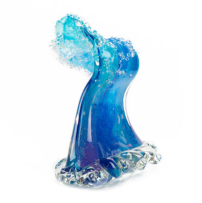 Escultura de vidrio "Ola rompiente" (extra grande) de Ben Silver