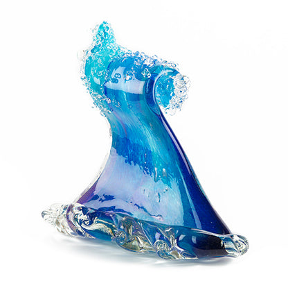 Escultura de vidrio "Ola rompiente" (extra grande) de Ben Silver