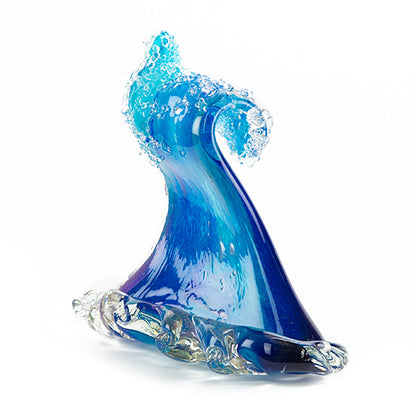 Escultura de vidrio "Ola rompiente" (extra grande) de Ben Silver