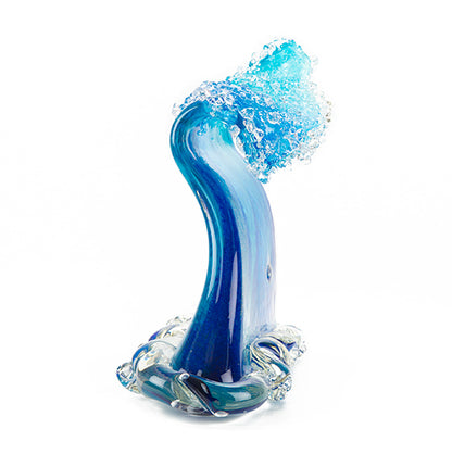 Escultura de vidrio "Ola rompiente" (extra grande) de Ben Silver