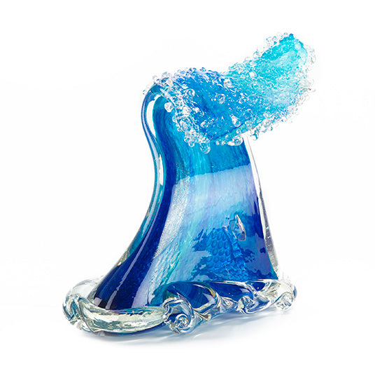 Escultura de vidrio "Ola rompiente" (extra grande) de Ben Silver