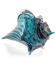 Glass Sculpture "Conch Shell Blue" by Ben Silver