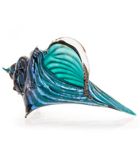 Glass Sculpture "Conch Shell Blue" by Ben Silver