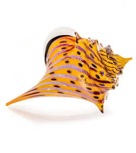 Glass Sculpture "Conch Shell Coral" by Ben Silver