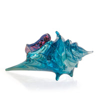 Glass Sculpture "Mini Conch Shell - Blue" by Ben Silver