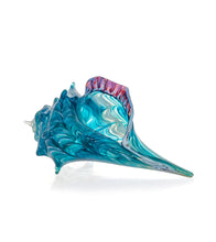 Glass Sculpture "Mini Conch Shell - Blue" by Ben Silver