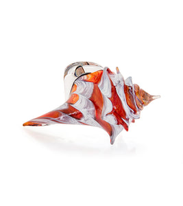 Glass Sculpture "Mini Conch Shell - Coral" by Ben Silver