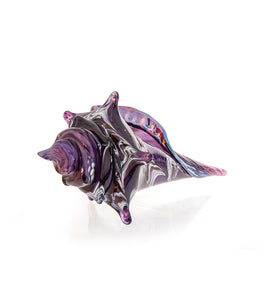 Glass Sculpture "Mini Conch Shell - Purple" by Ben Silver