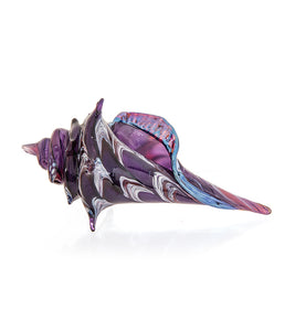 Glass Sculpture "Mini Conch Shell - Purple" by Ben Silver