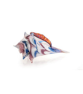 Glass Sculpture "Mini Conch Shell - White" by Ben Silver