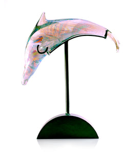 Glass Sculpture "Dolphin Mid-Air" by Ben Silver