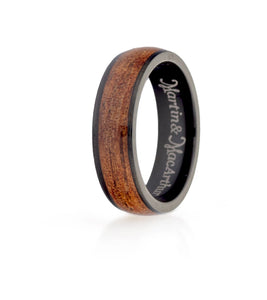 Koa Eternity Ring - Curved Black Cobalt