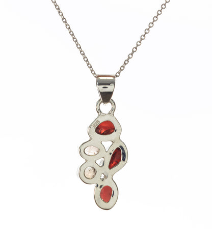 Garnet and Rainbow Moonstone Pendant