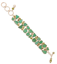 Chysoprase, Pearl and Peridot Bracelet