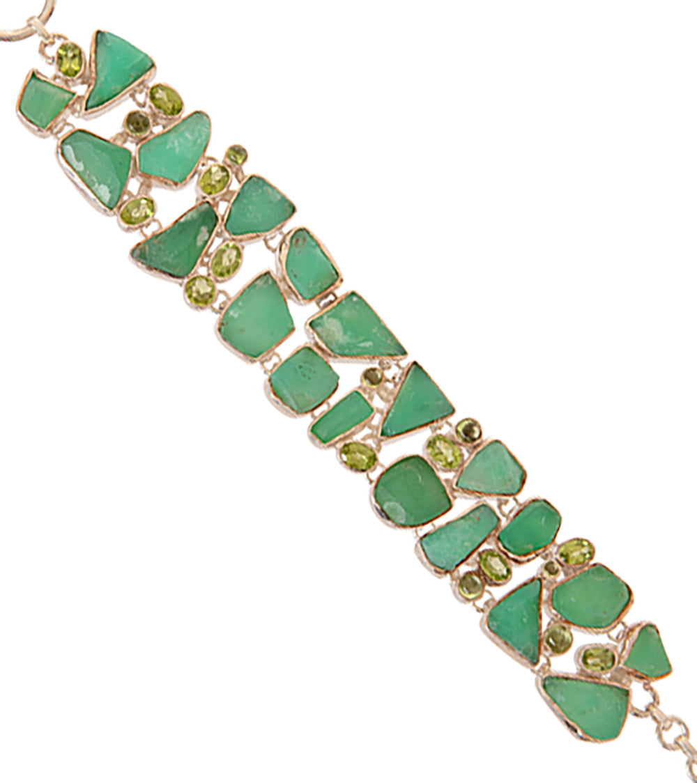 Chysoprase, Pearl and Peridot Bracelet