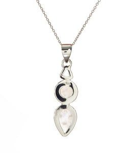 Rainbow Moonstone & Blue Topaz Pendant - BOBB36091+M&M37477