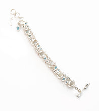 Rainbow Moonstone & Blue Topaz Bracelet