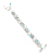 Rainbow Moonstone & Blue Topaz Bracelet