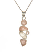 Rose Quartz, Morganite, & Rainbow Moonstone Pendant - BOBB36131+M&M37477
