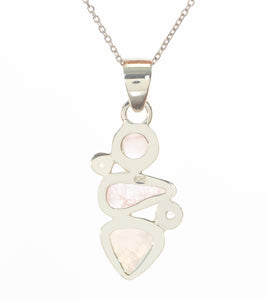 Rose Quartz, Morganite, & Rainbow Moonstone Pendant