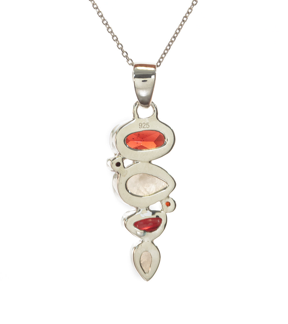 ガーネット＆レインボームーンストーンペンダント