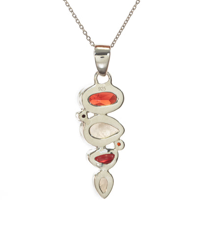 ガーネット＆レインボームーンストーンペンダント